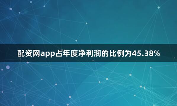 配资网app占年度净利润的比例为45.38%