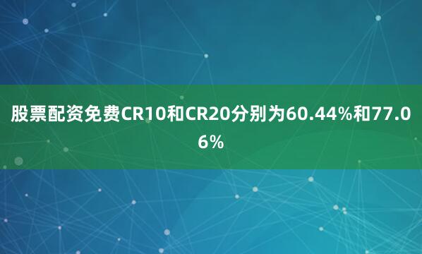 股票配资免费CR10和CR20分别为60.44%和77.06%